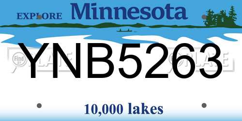 YNB5263 Minnesota License Plate