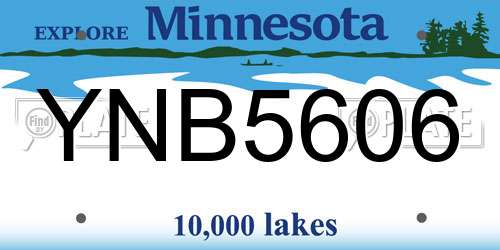 YNB5606 Minnesota License Plate