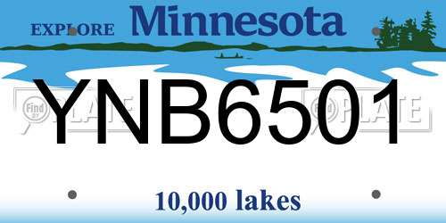 YNB6501 Minnesota License Plate