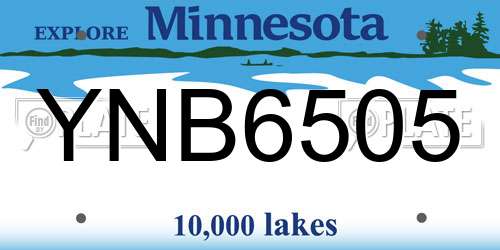 YNB6505 Minnesota License Plate
