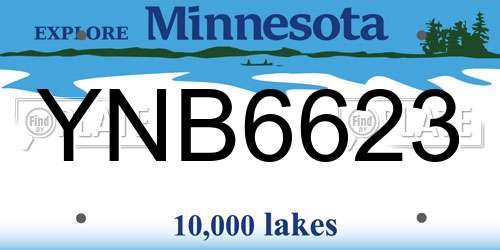 YNB6623 Minnesota License Plate