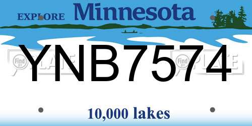 YNB7574 Minnesota License Plate