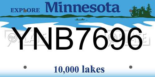 YNB7696 Minnesota License Plate