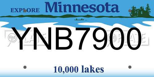 YNB7900 Minnesota License Plate