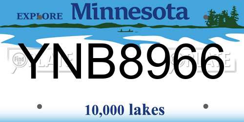 YNB8966 Minnesota License Plate