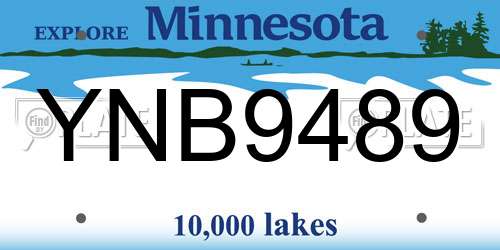 YNB9489 Minnesota License Plate