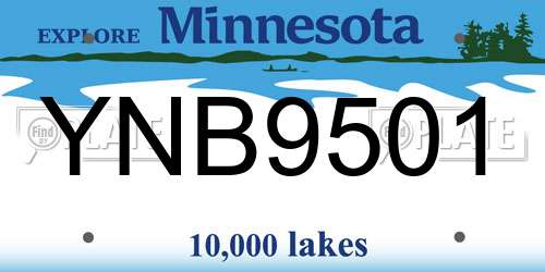 YNB9501 Minnesota License Plate