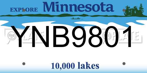 YNB9801 Minnesota License Plate