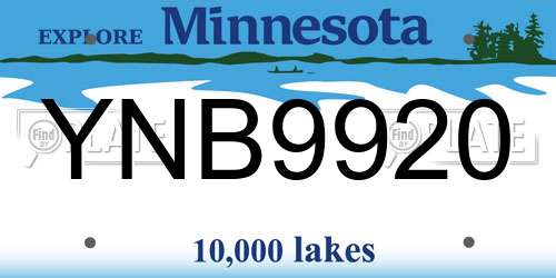 YNB9920 Minnesota License Plate