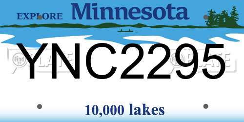 YNC2295 Minnesota License Plate