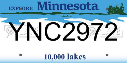 YNC2972 Minnesota License Plate
