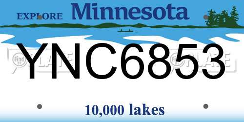 YNC6853 Minnesota License Plate