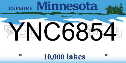 YNC6854 Minnesota License Plate