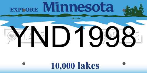 YND1998 Minnesota License Plate