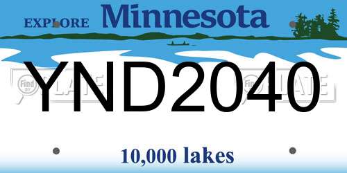 YND2040 Minnesota License Plate