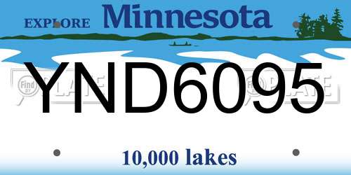 YND6095 Minnesota License Plate