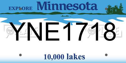 YNE1718 Minnesota License Plate