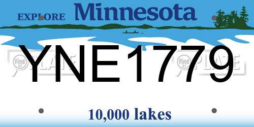 YNE1779 Minnesota License Plate