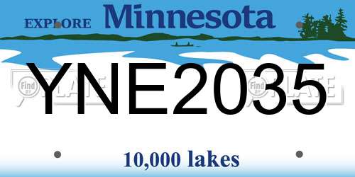 YNE2035 Minnesota License Plate