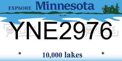 YNE2976 Minnesota License Plate
