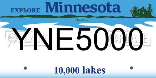 YNE5000 Minnesota License Plate