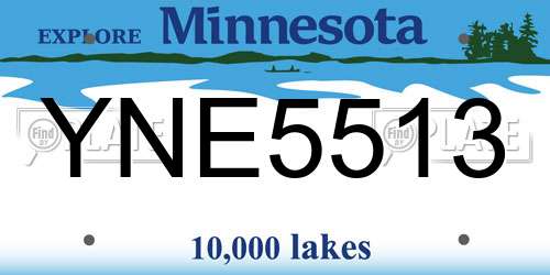 YNE5513 Minnesota License Plate