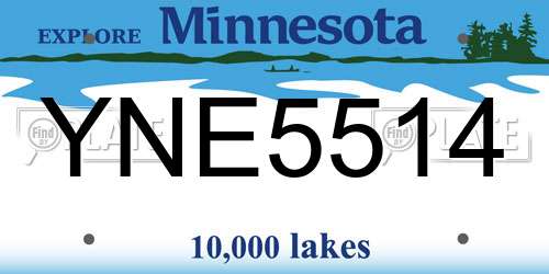 YNE5514 Minnesota License Plate