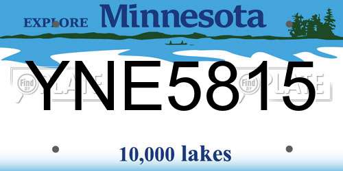 YNE5815 Minnesota License Plate