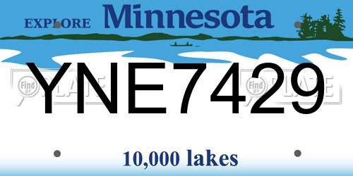 YNE7429 Minnesota License Plate
