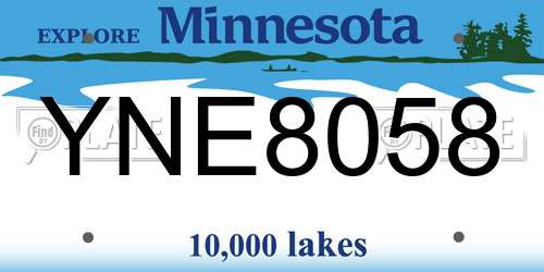 YNE8058 Minnesota License Plate