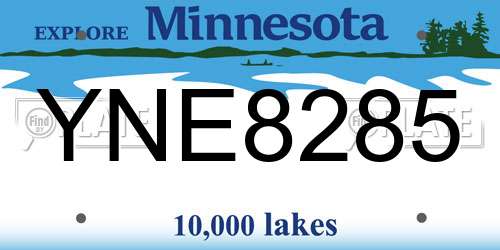 YNE8285 Minnesota License Plate