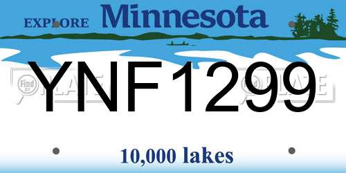 YNF1299 Minnesota License Plate