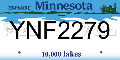 YNF2279 Minnesota License Plate