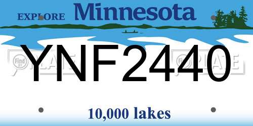 YNF2440 Minnesota License Plate