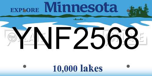 YNF2568 Minnesota License Plate
