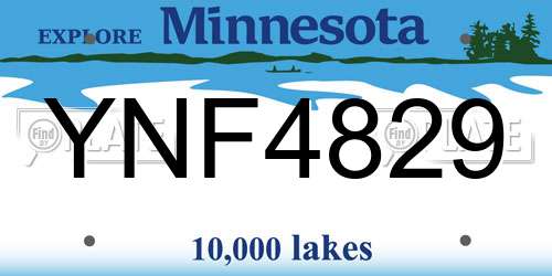 YNF4829 Minnesota License Plate