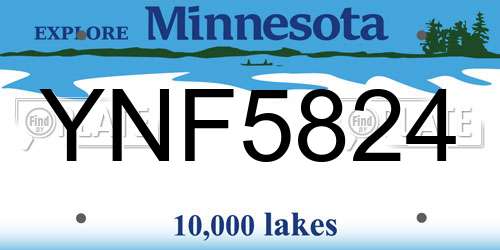 YNF5824 Minnesota License Plate