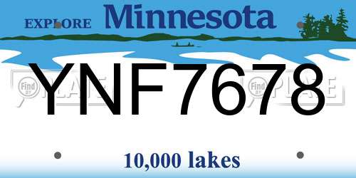 YNF7678 Minnesota License Plate