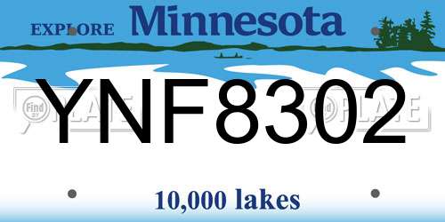 YNF8302 Minnesota License Plate