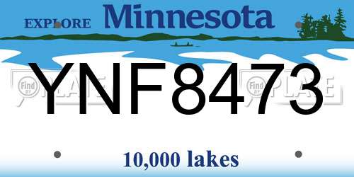 YNF8473 Minnesota License Plate
