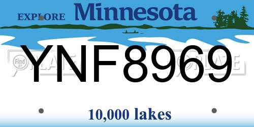 YNF8969 Minnesota License Plate