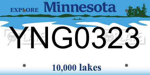 YNG0323 Minnesota License Plate