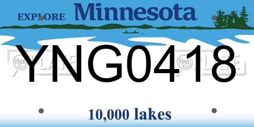 YNG0418 Minnesota License Plate