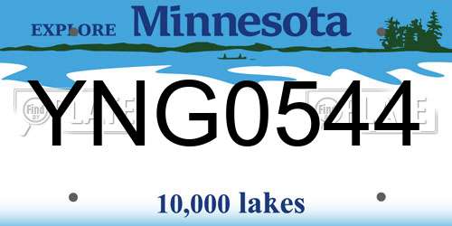 YNG0544 Minnesota License Plate