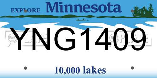 YNG1409 Minnesota License Plate