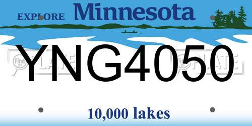 YNG4050 Minnesota License Plate