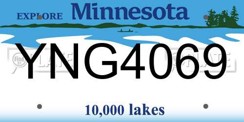 YNG4069 Minnesota License Plate