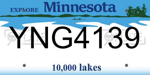YNG4139 Minnesota License Plate