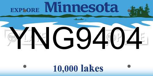 YNG9404 Minnesota License Plate