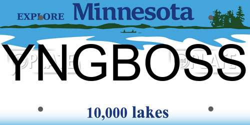 YNGBOSS Minnesota License Plate